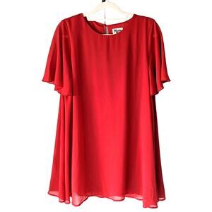 Show Me Your Mumu Jenner Mini Swing Dress Sz M Red Party Event Date Flowy Flirty